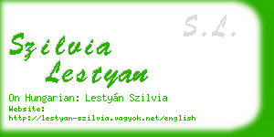 szilvia lestyan business card
